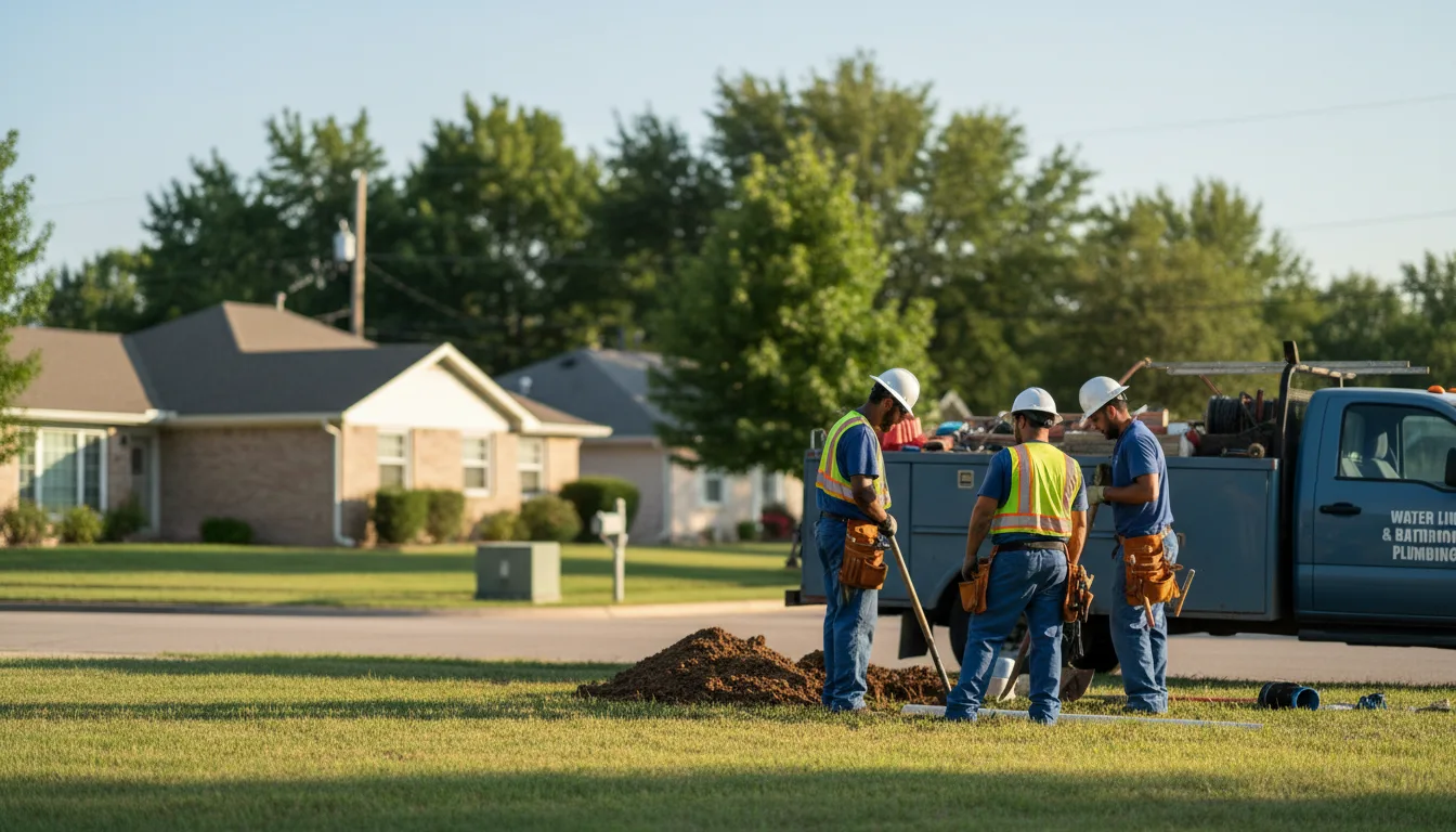 Residential water line and bathroom plumbing service in Macedonia, IA